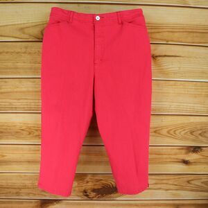 Gloria Vanderbilt Capri Jeans High Rise Straight Womens Size 16 Red Cotton-Nylon